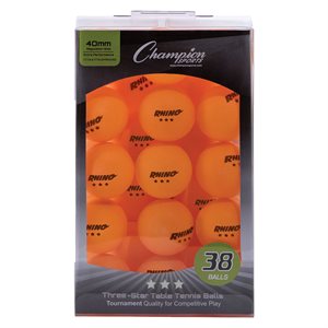 38 balles de tennis de table, oranges