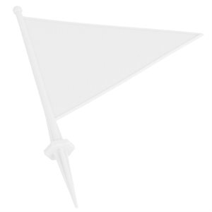 Fanion marqueur avec piquet, blanc