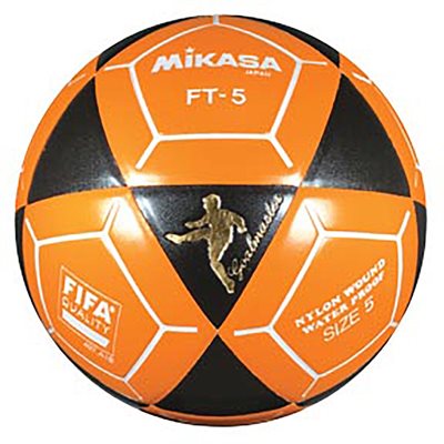 Ballon officiel de footvolley, #5, noir / orange