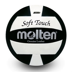 Ballon de volleyball Molten en cuir, noir / blanc