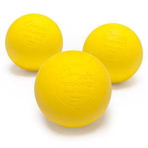 3 official lacrosse balls, yellow