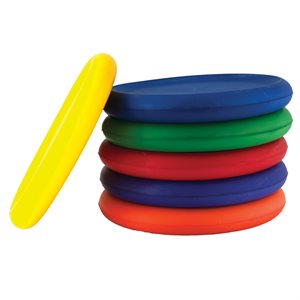 6 frisbees en mousse recouverts de vinyle